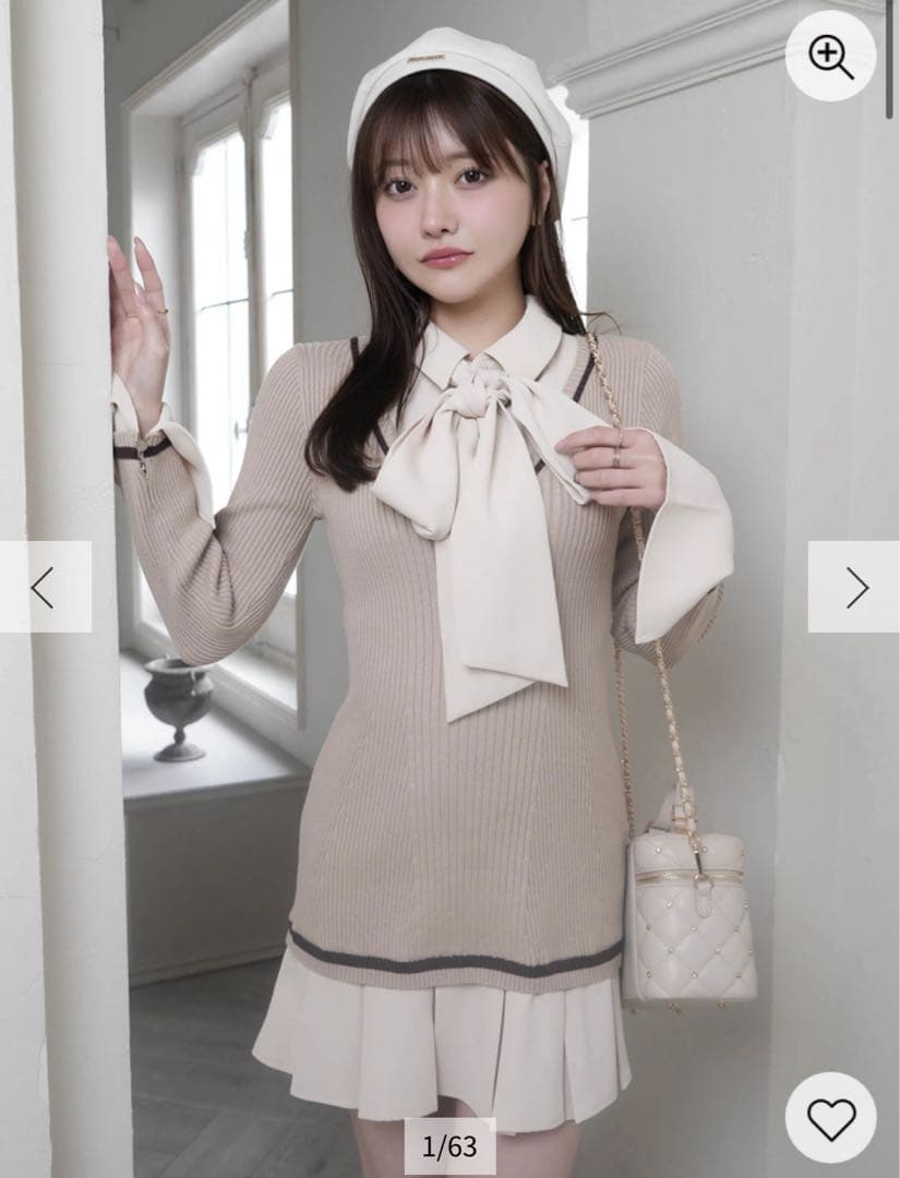 シャツドッキングプリーツワンピース