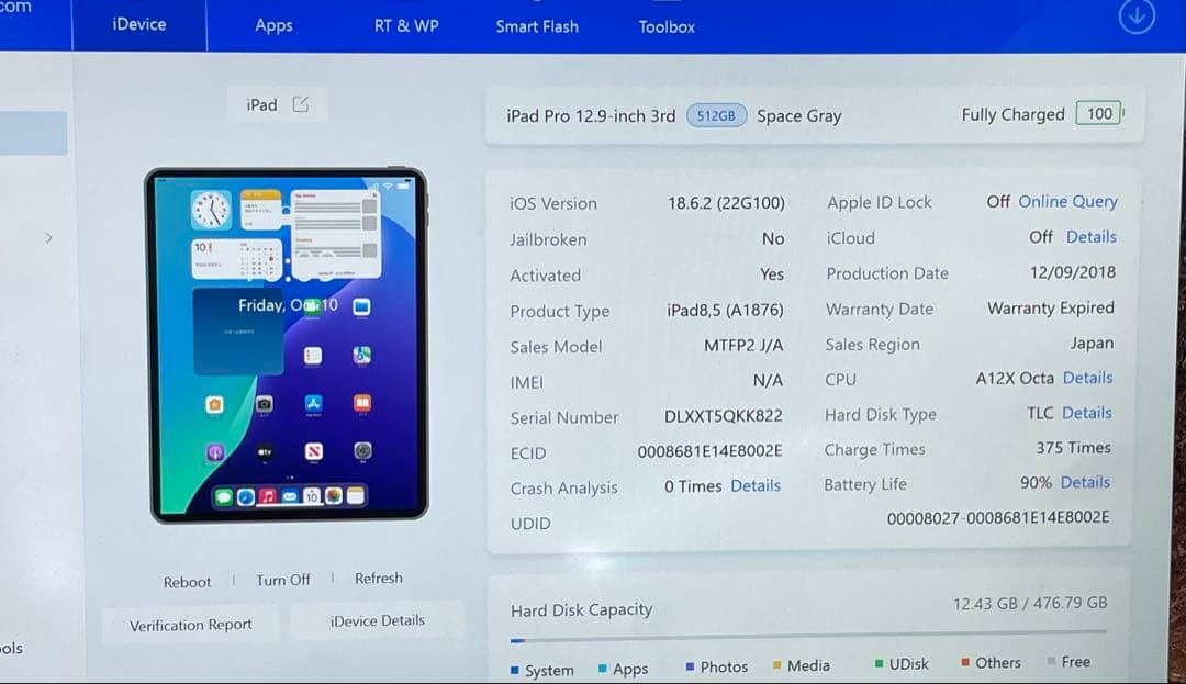 iPad Pro 12.9インチ 第3世代 512GB Wi-fi A1876