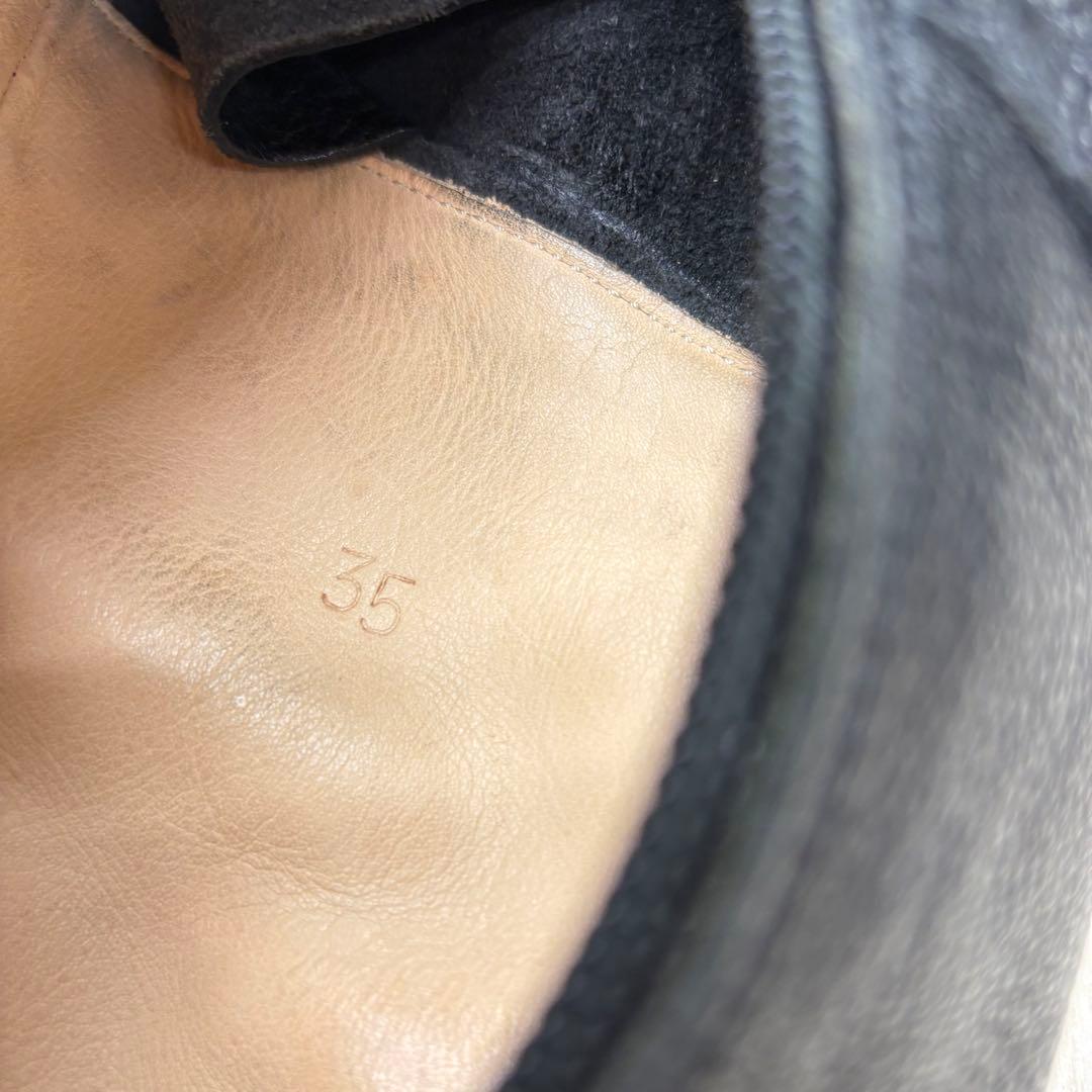 ■ trippen トリッペン シボ革 レザー ロングブーツ サイドジップ 35