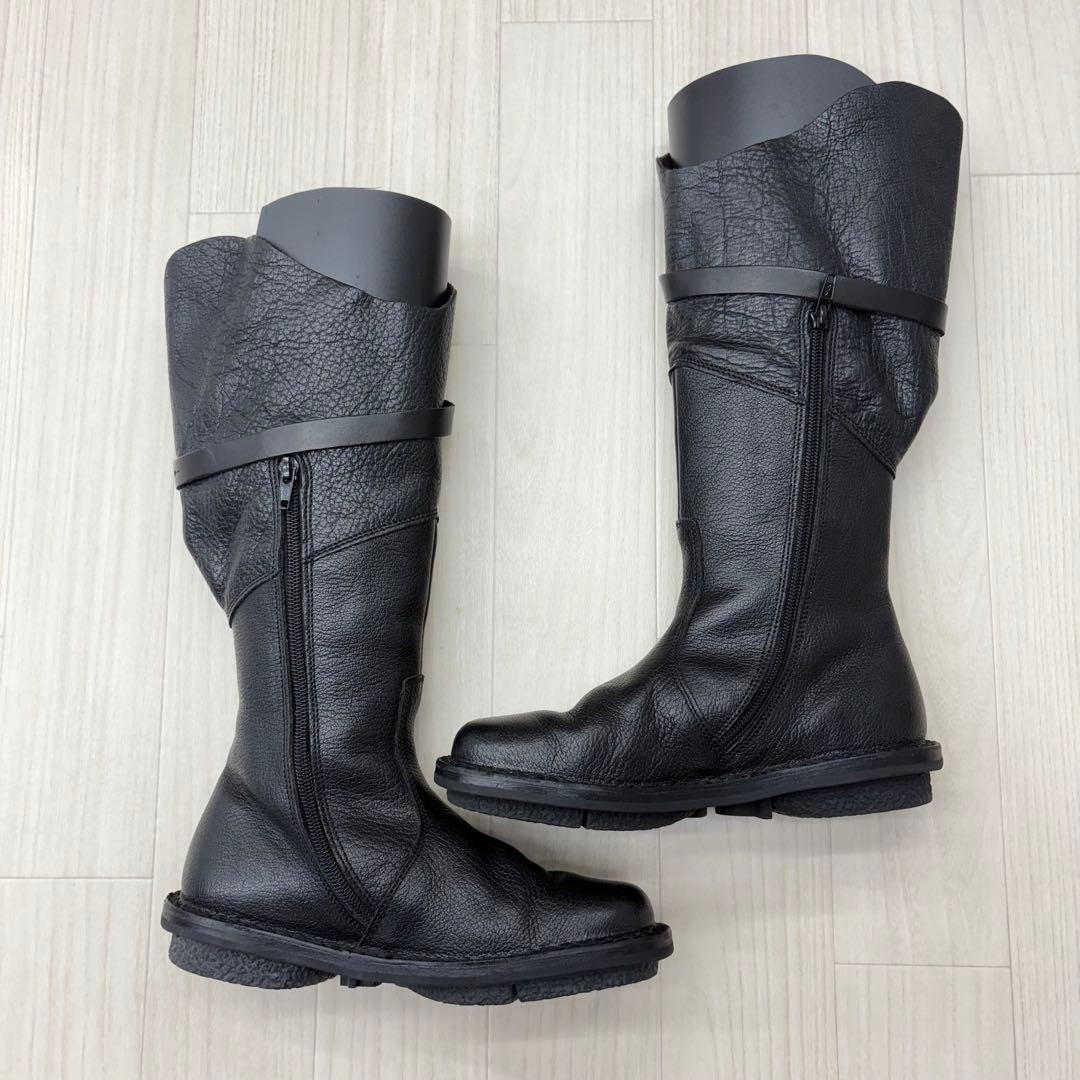 ■ trippen トリッペン シボ革 レザー ロングブーツ サイドジップ 35