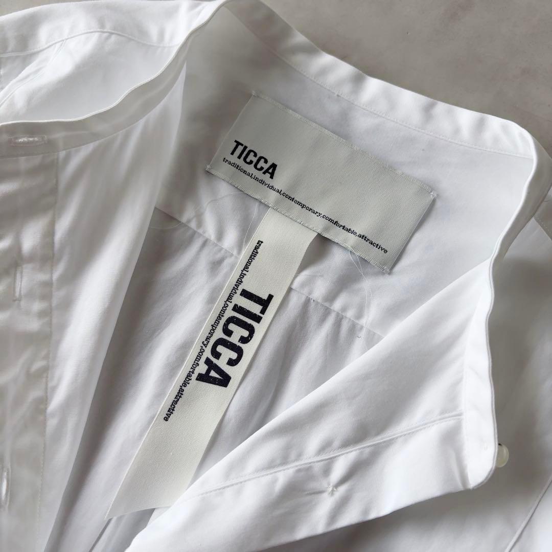 極美品　TICCA　定価25,300円　長袖　バンドカラー　ビブヨーク　シャツ