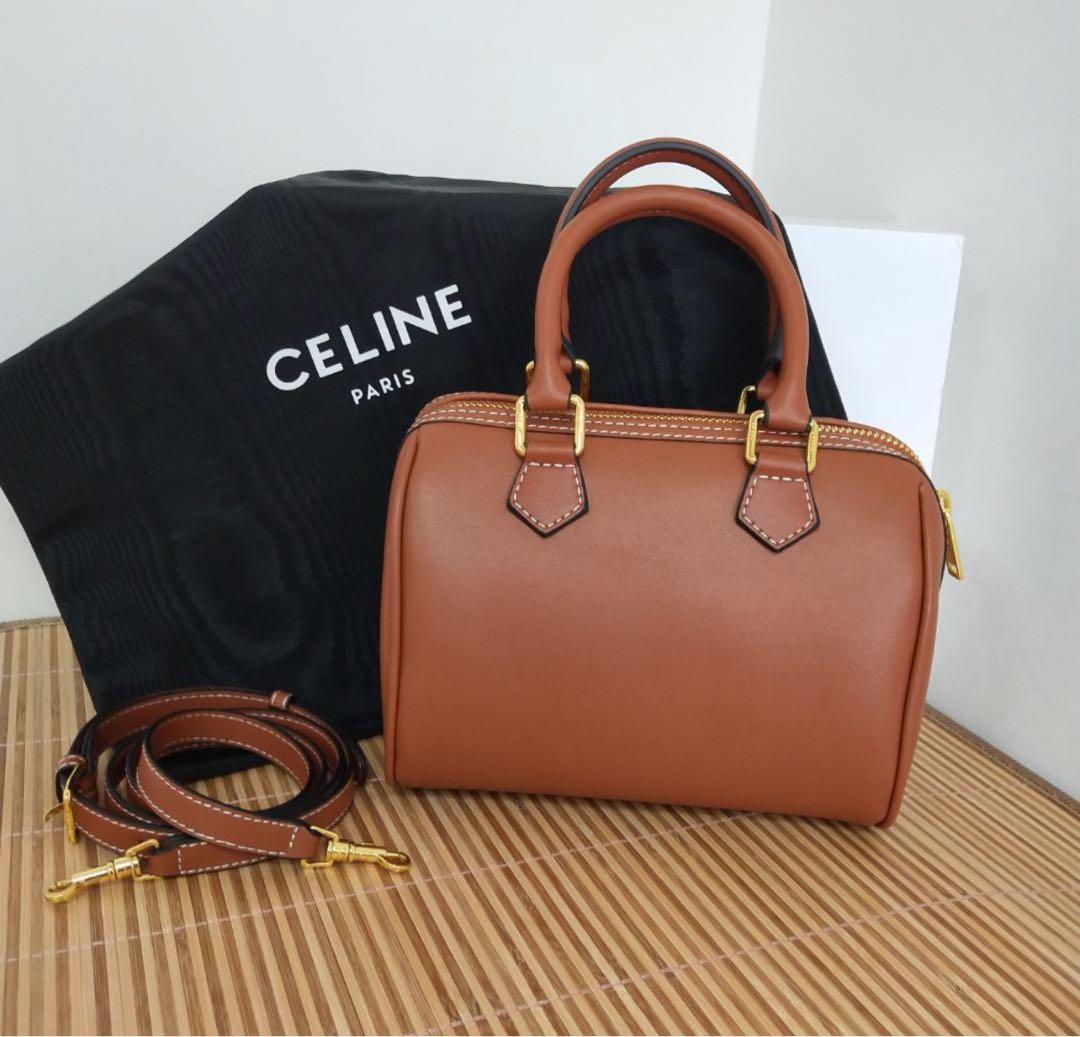 CELINE ブラウンレザー ショルダーバッグ