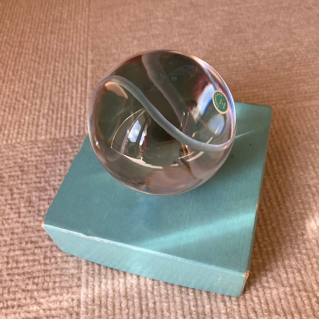Tiffany & Co. クリスタル製　野球ボール型ペーパーウエイト