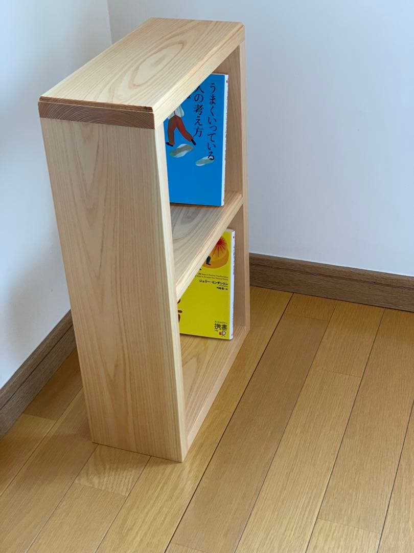 【ヒノキ無垢材】2段カフェシェルフ13cmタイプ アンティークキッチンラック