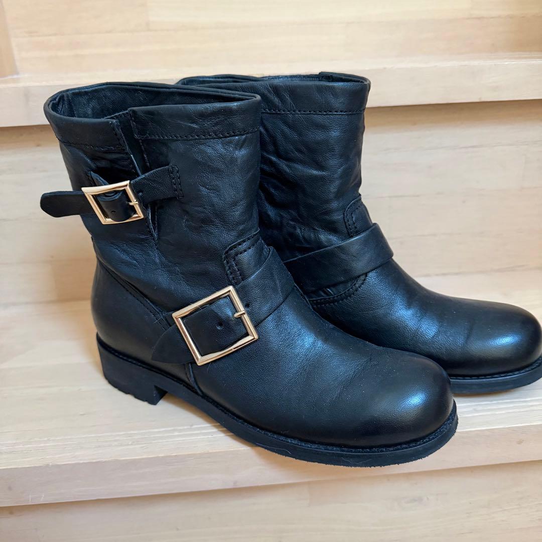 JIMMY CHOO エンジニアブーツ 37 ブラック 美品