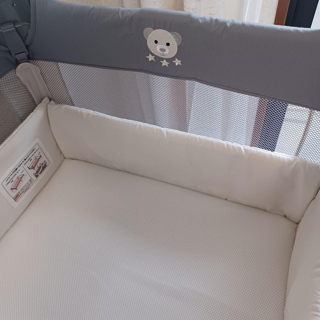 【アップリカ】ベビーベッド ココネルエアー AB (グレーベアー)