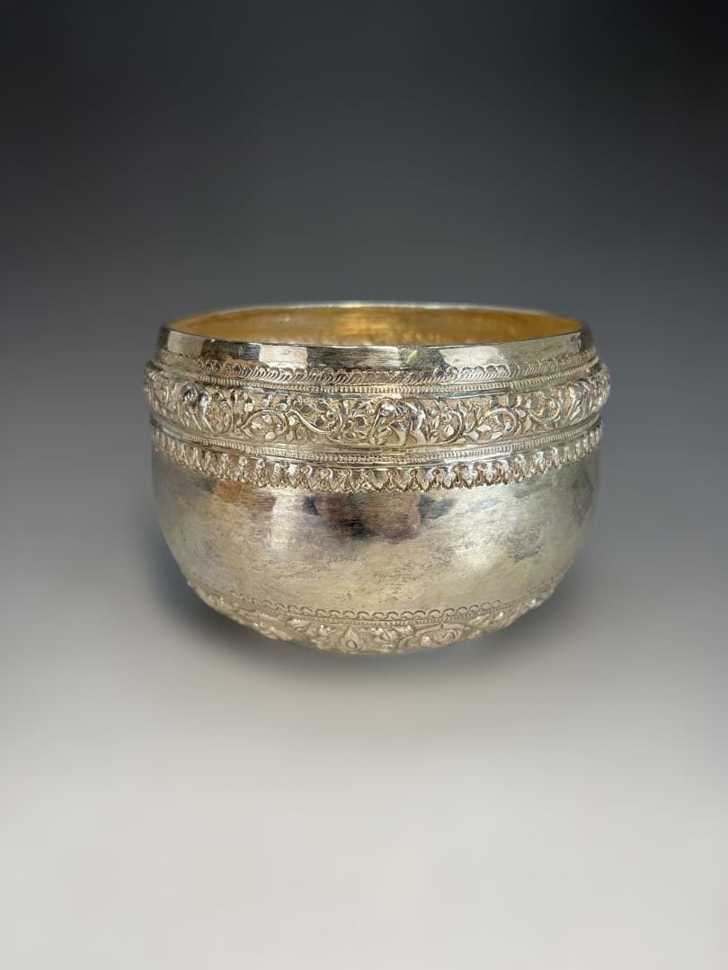 【中古品】銀　建水（合わせ箱）