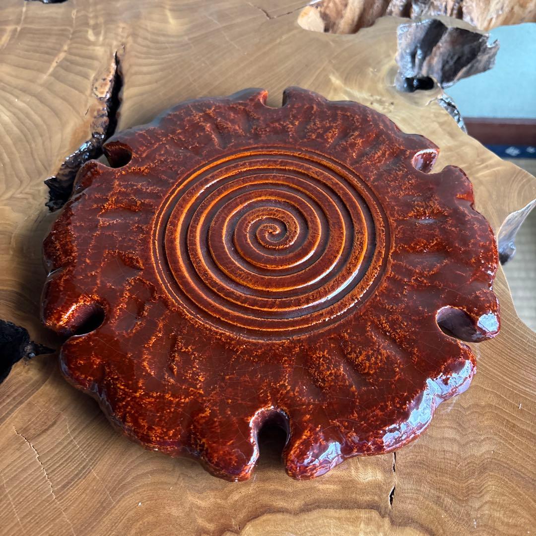 茶道具 飴釉薬 楽焼 雪輪瓦 大炉用品 松楽造