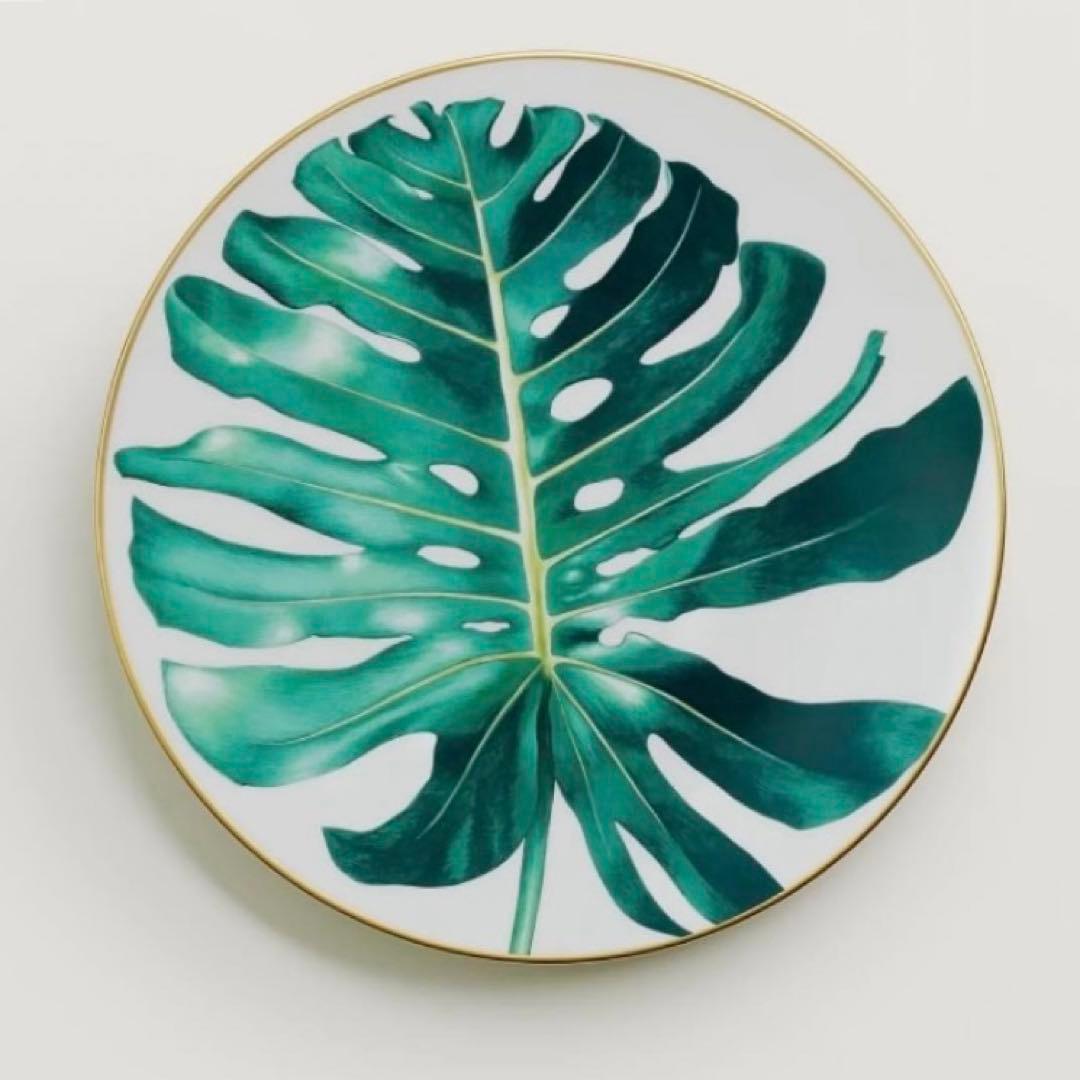 エルメス　皿　テーブルウェア　ホーム　お皿　食器　自然　植物　ゴールド