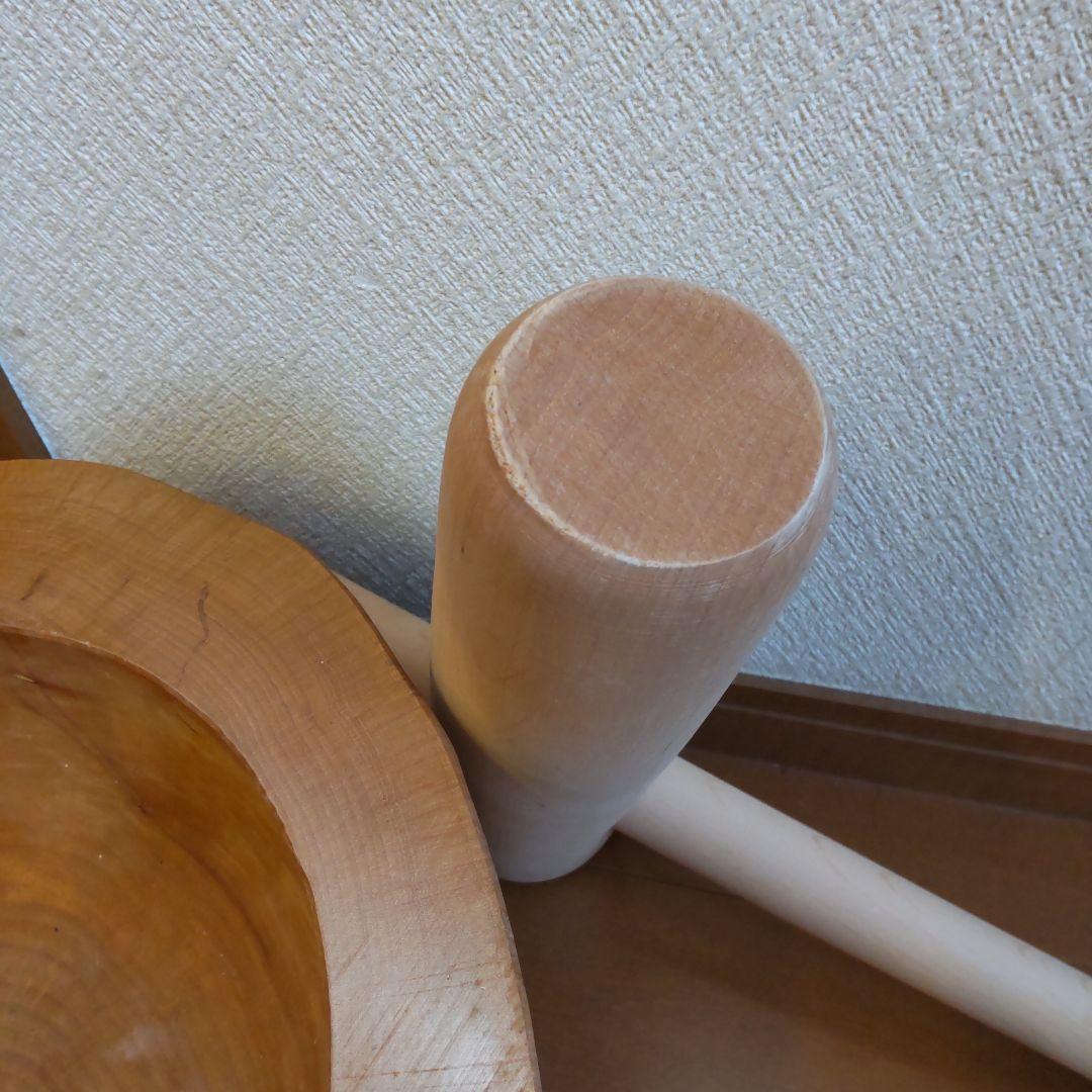 あらぽん　ミニうす　臼と杵　原木くり抜きタイプ