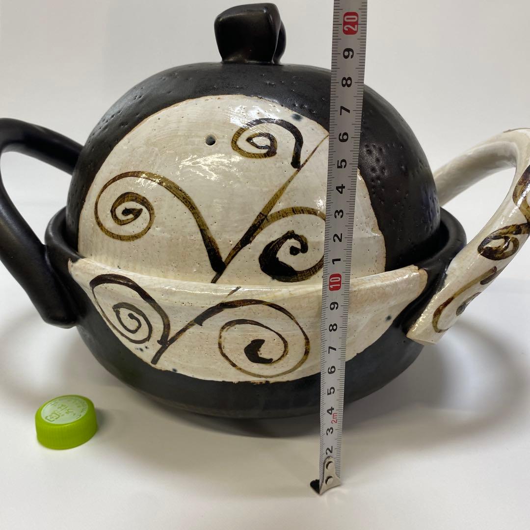 温たなべ　からくさ　唐草　8号　L 1点　4合　丸志げ陶器　焼き芋石付き　中古