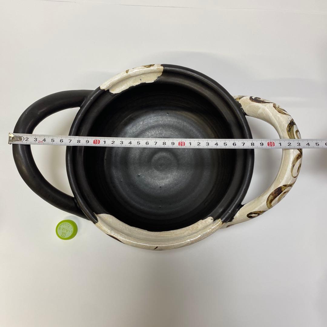 温たなべ　からくさ　唐草　8号　L 1点　4合　丸志げ陶器　焼き芋石付き　中古