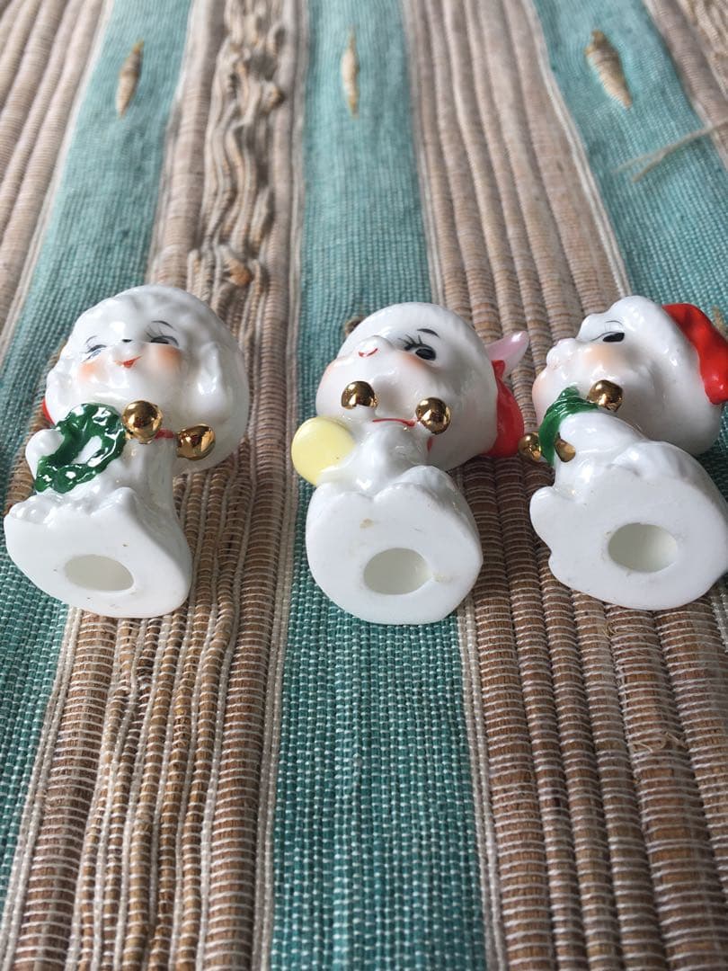 ヴィンテージ　ナプコ社　クリスマスフィギュア　陶器製