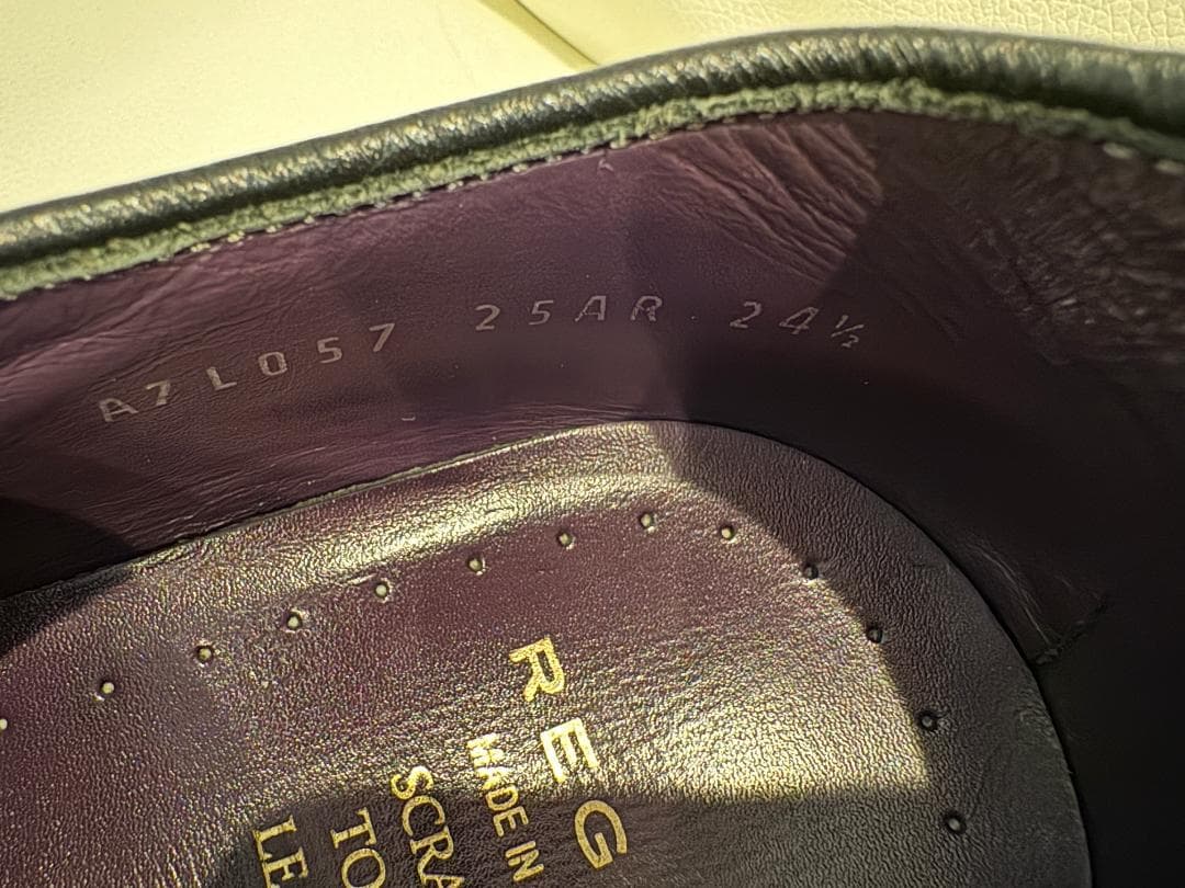 【美品】REGAL 25AR 24.5cmストレートチップ スクラッチタフレザー