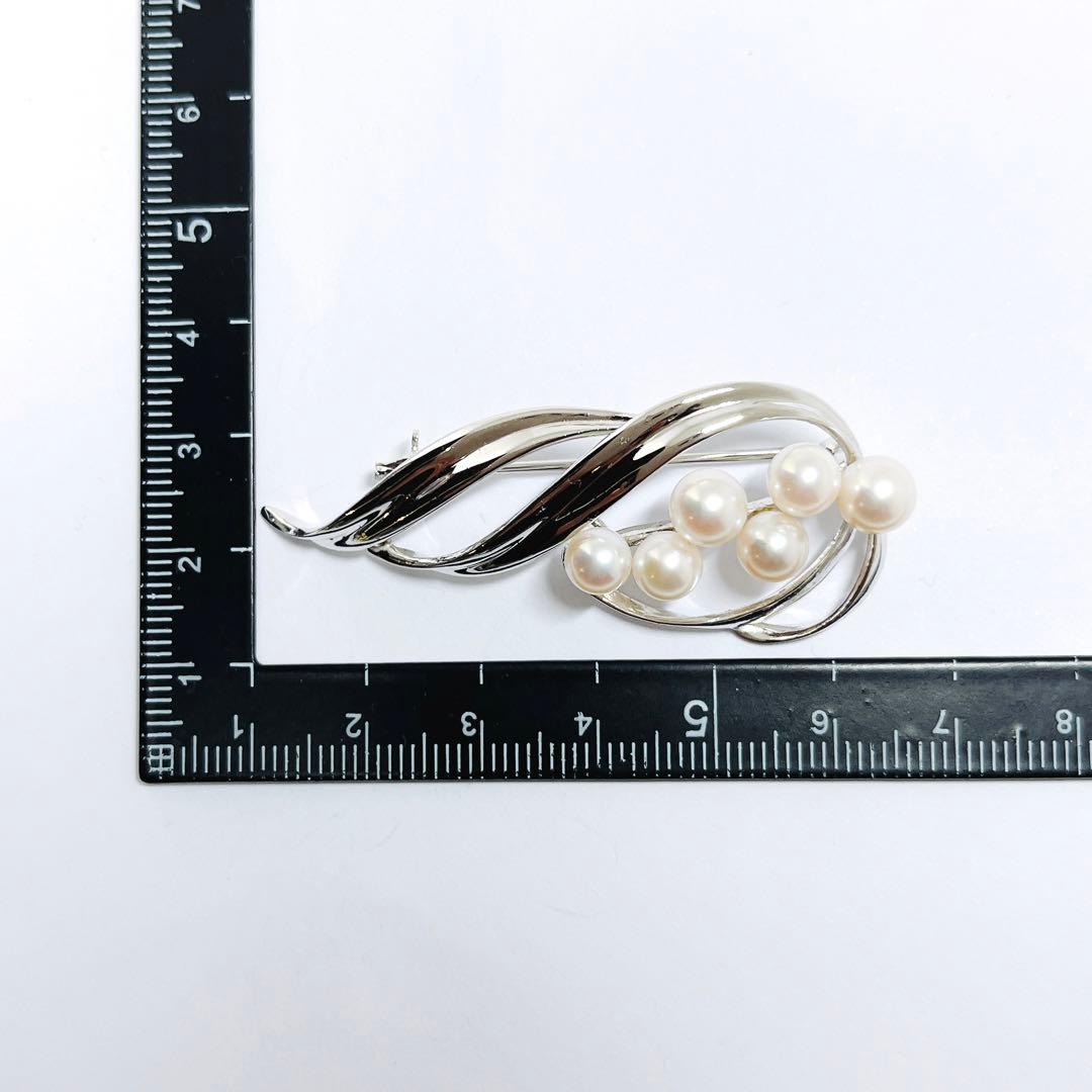 美品✨MIKIMOTO ミキモト パール　ブローチ　ピンブローチ シルバー