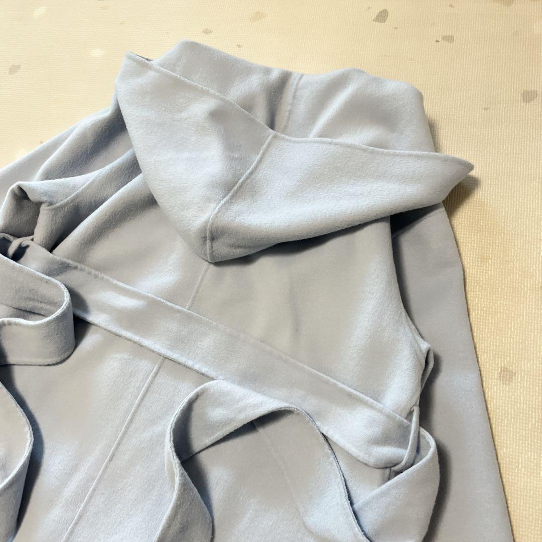 タグ付き　SNIDEL スナイデル フード　リバーショートコート　サックス　M