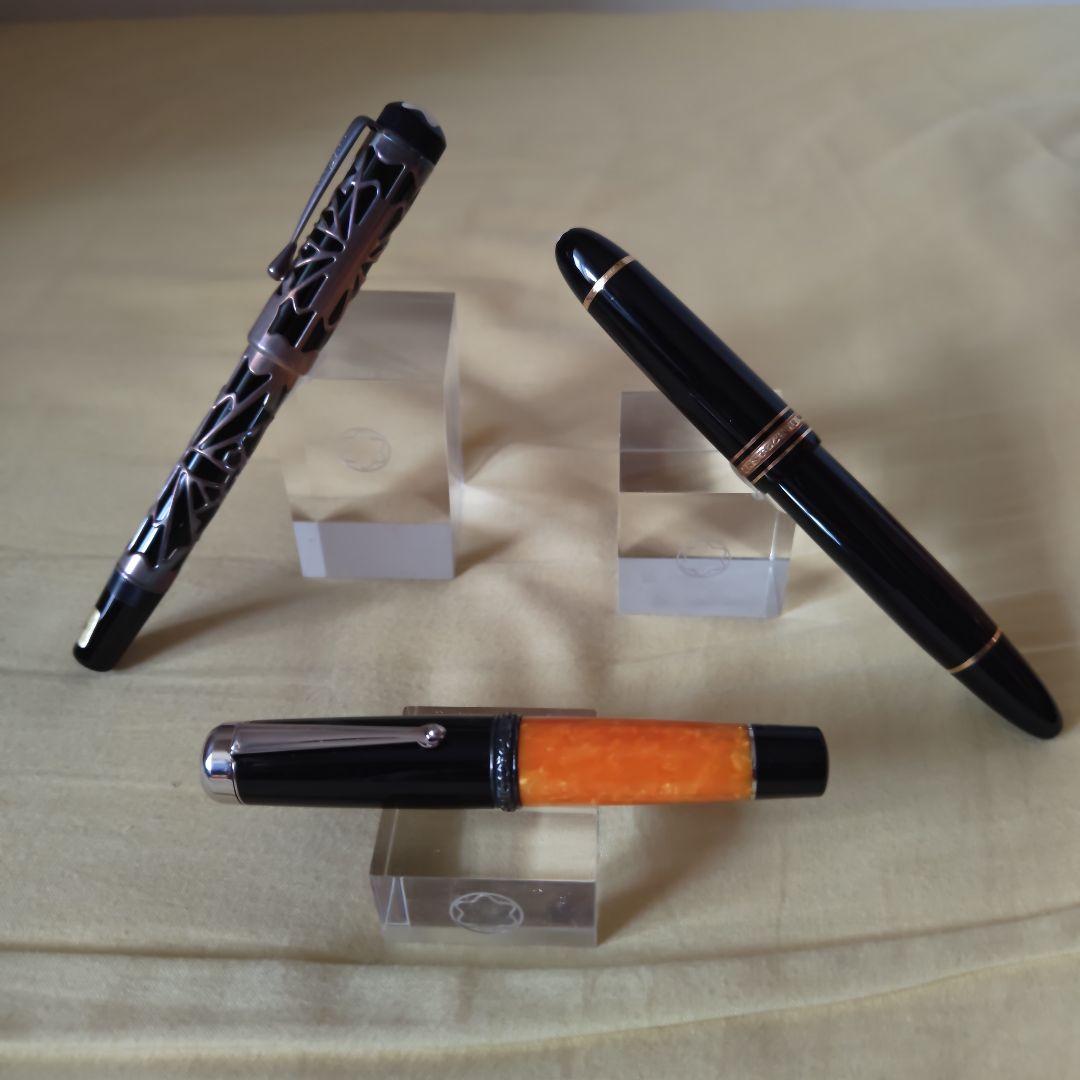 【レア・希少】モンブラン　アクリル　ディスプレイ　ペン立　ペン置き　３点セット