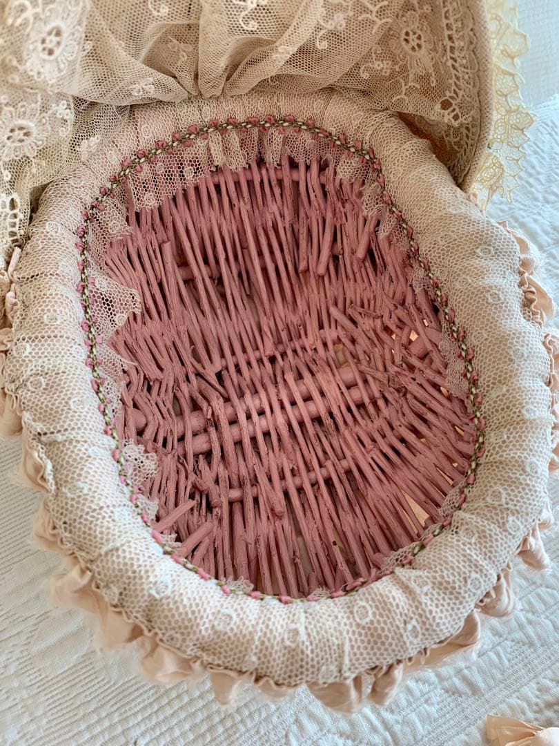 ※専用ページになります※フランスアンティークパニエドールベッド・寝具set※