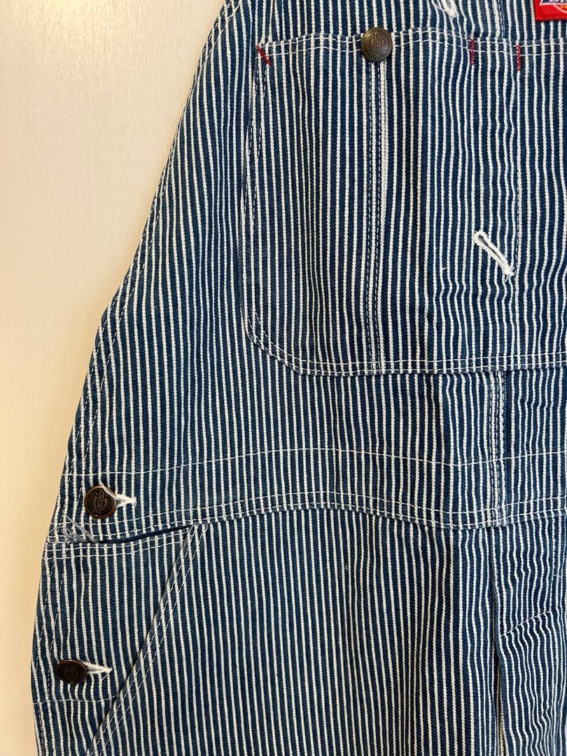 ディッキーズ ヒッコリー ストライプ オーバーオール XLサイズ相当