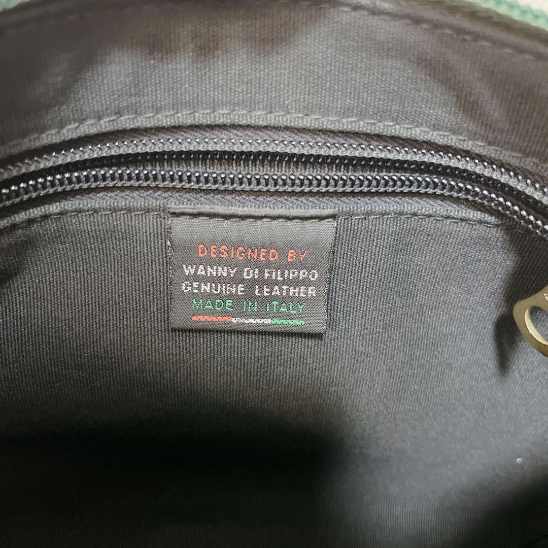 【希少色】イルビゾンテ ハーフムーン エンボスロゴ ショルダーバッグ 緑 レザー