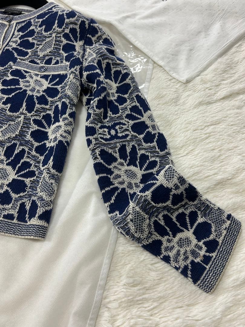 CHANEL カメリアフラワー アンサンブル カーディガン P63