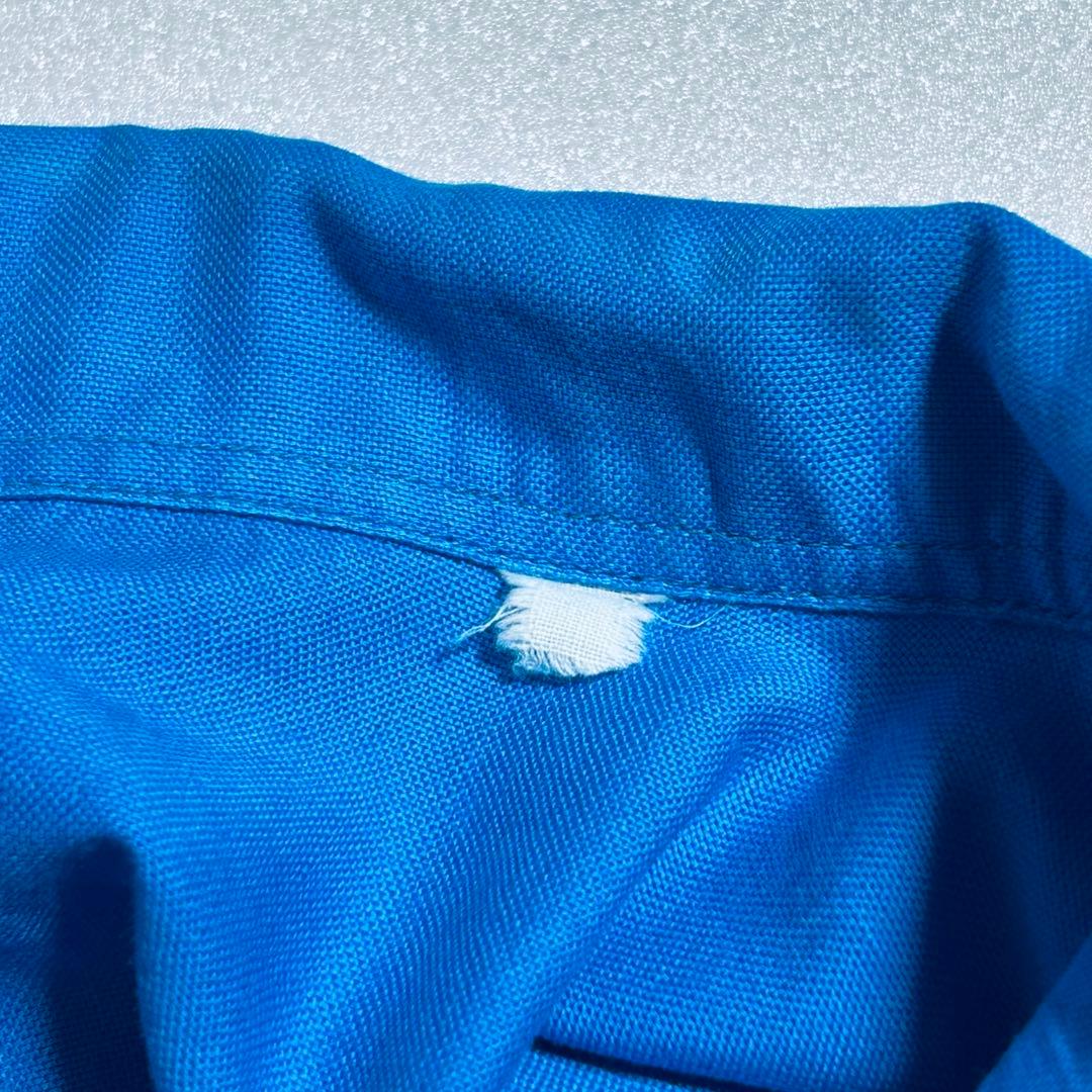 60s Hiltonヒルトン　ボーリングシャツ　L ターコイズブルー⑨