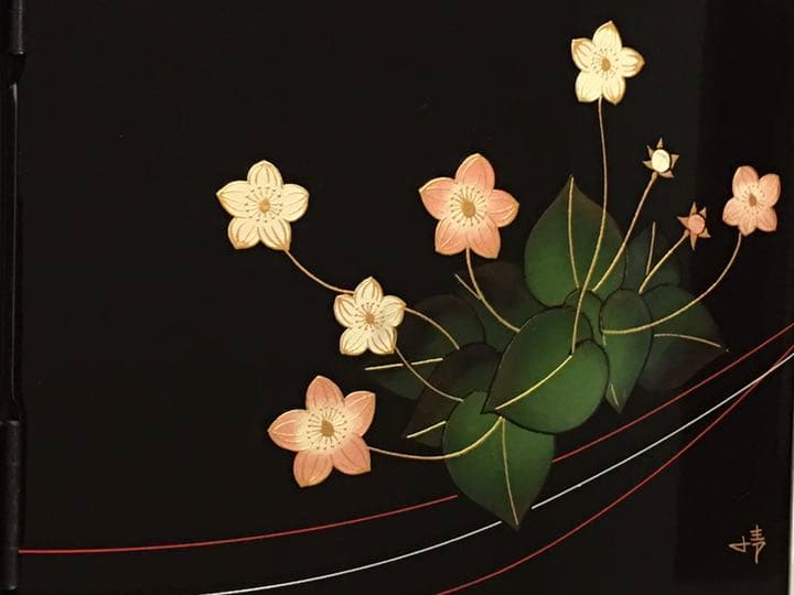 漆絵　時計　インテリア　アート