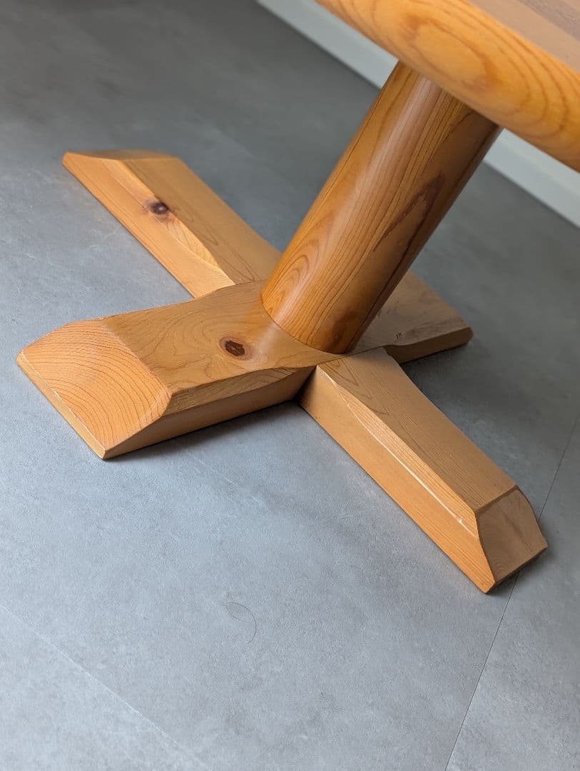 USED/無垢 パイン ラウンドローテーブル フレンチミッドセンチュリー 北欧