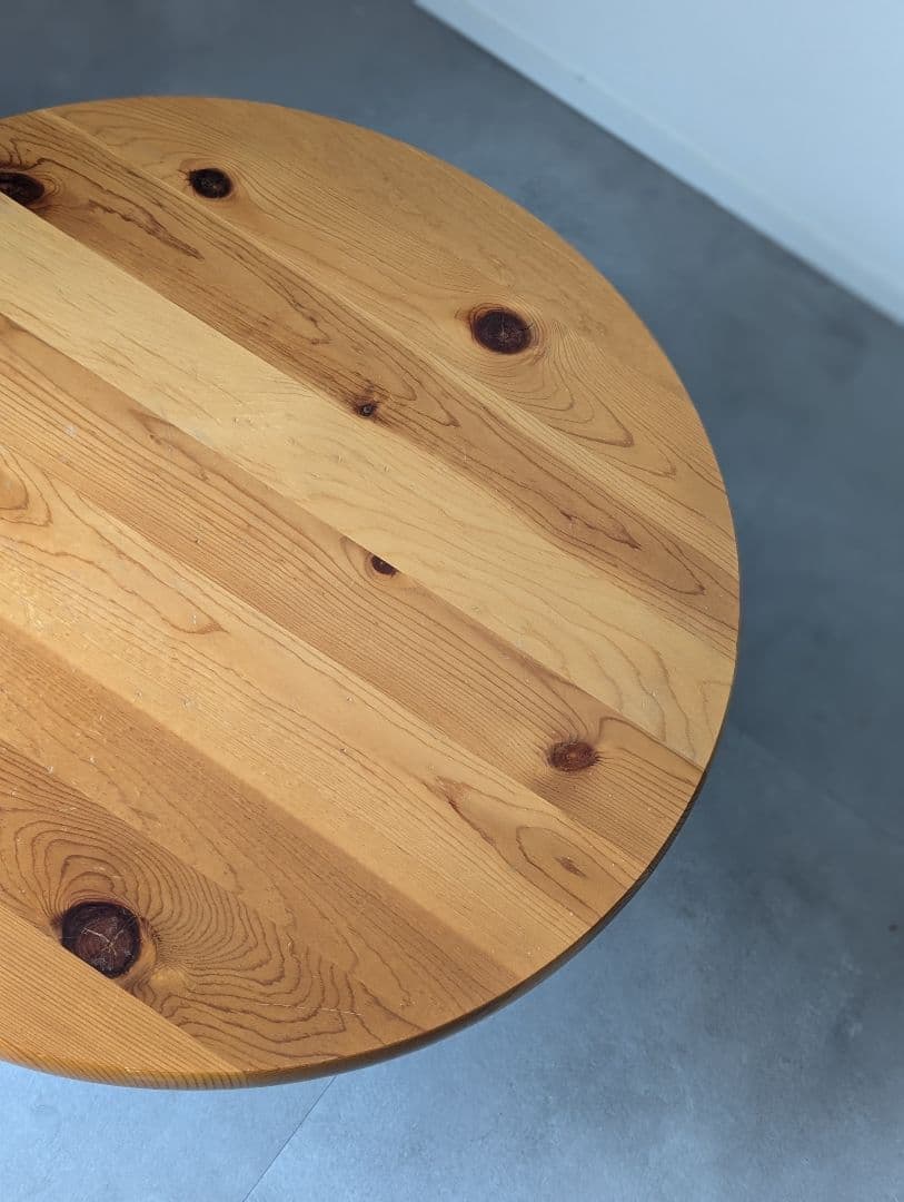 USED/無垢 パイン ラウンドローテーブル フレンチミッドセンチュリー 北欧