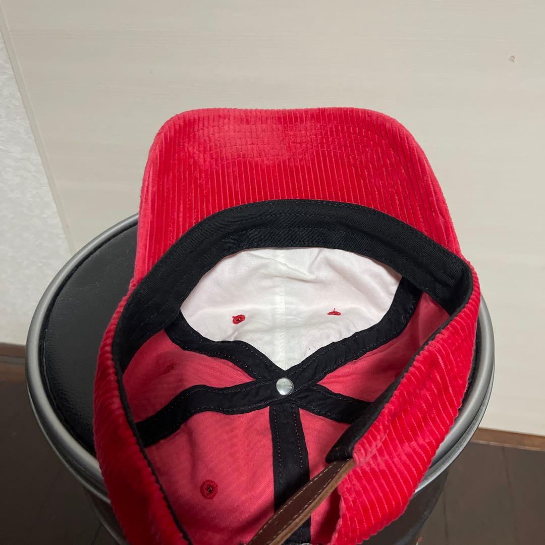 SUPREME コーデュロイ Sロゴキャップ 赤　美品