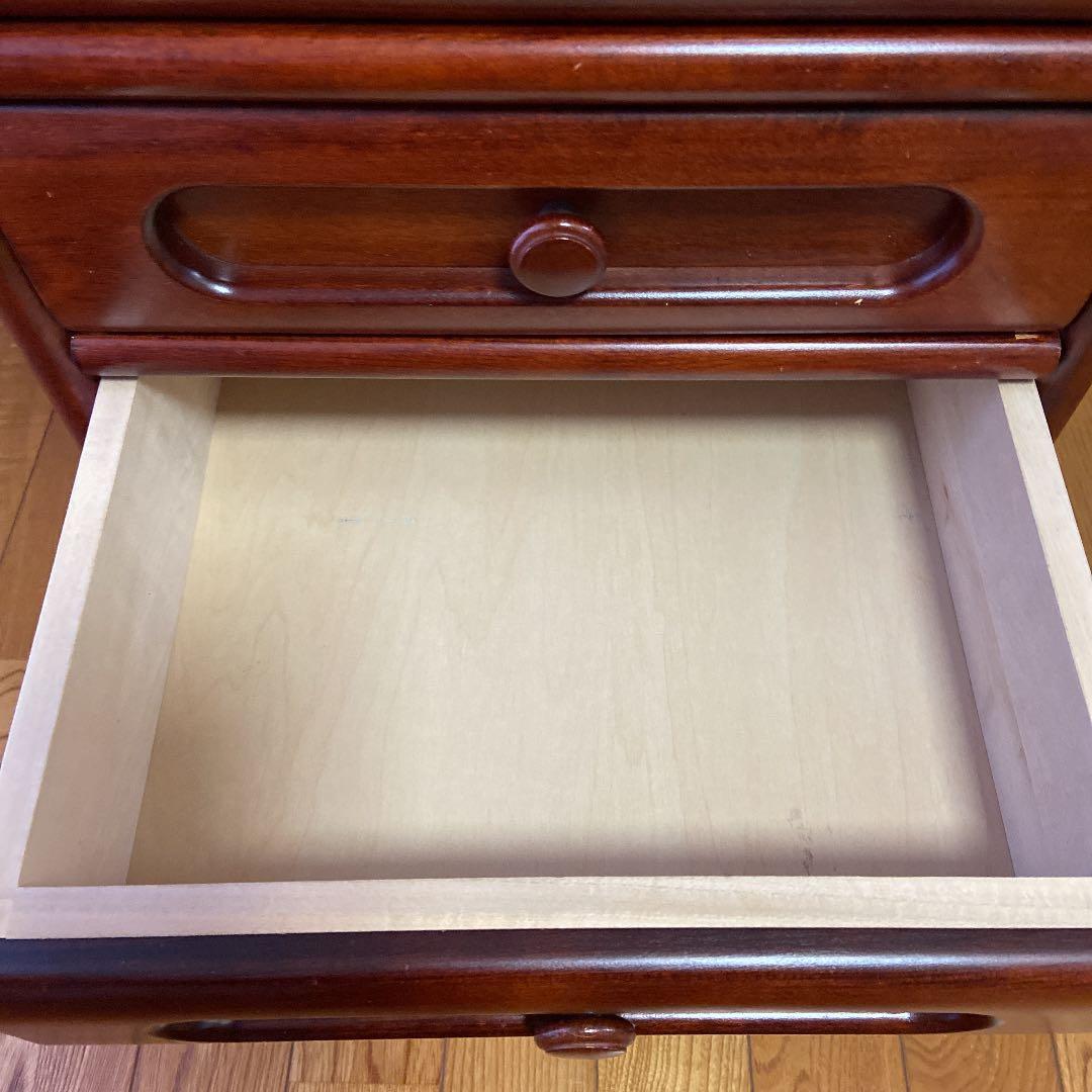 カリモク 電話台 棚 サイドラック 花台 飾り棚 4段 チェスト 昭和レトロ