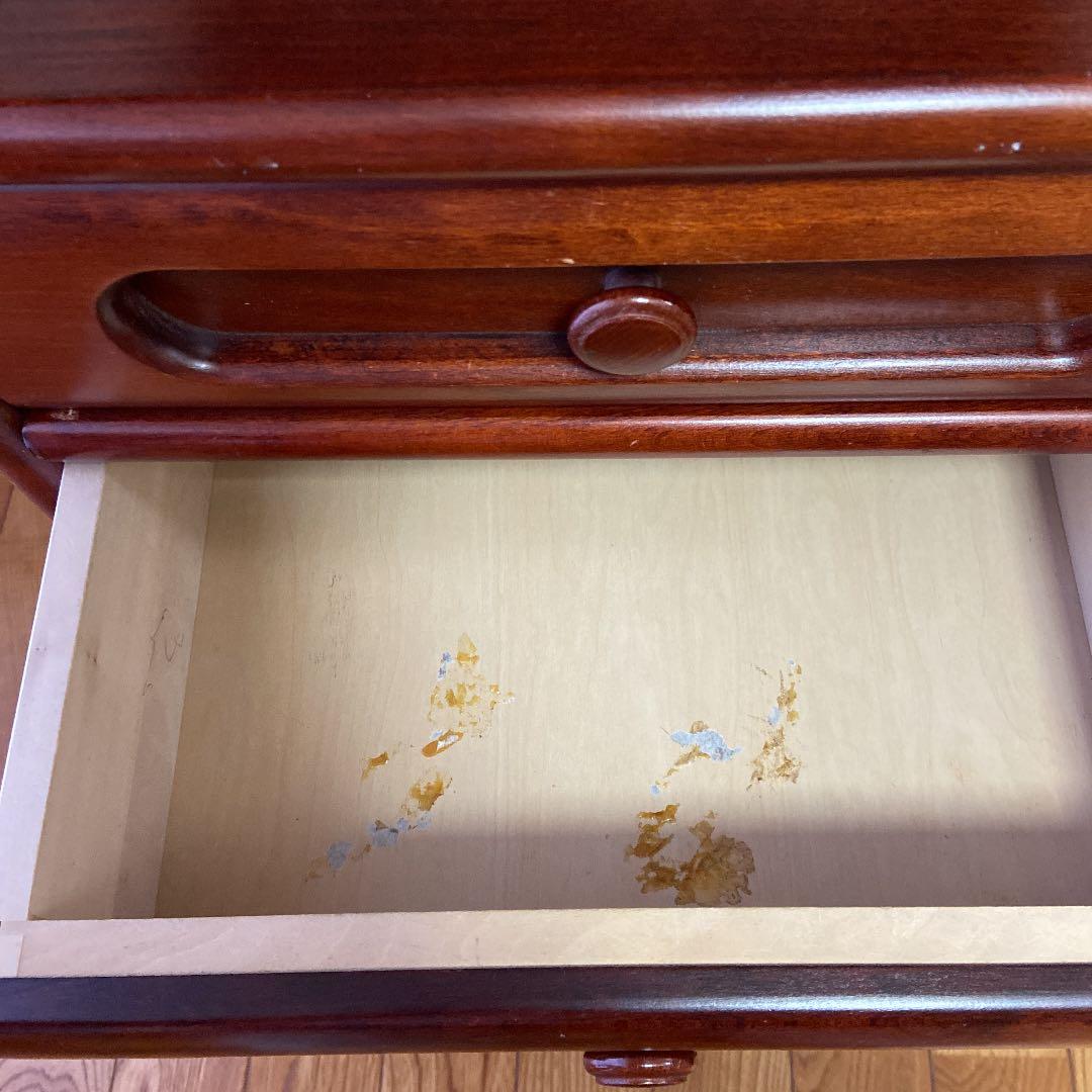 カリモク 電話台 棚 サイドラック 花台 飾り棚 4段 チェスト 昭和レトロ