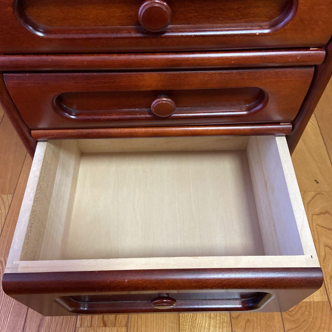 カリモク 電話台 棚 サイドラック 花台 飾り棚 4段 チェスト 昭和レトロ