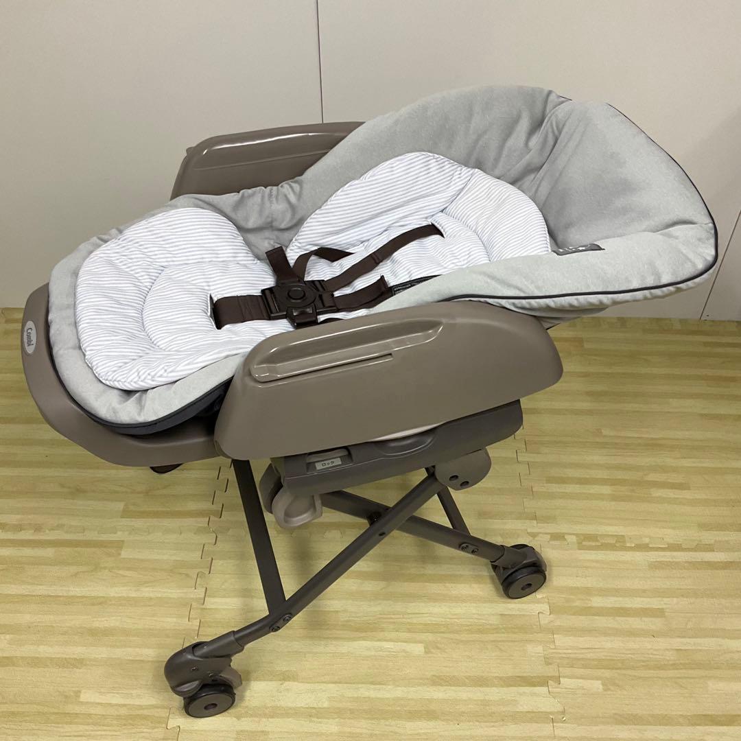 綺麗！コンビ ハイ＆ロー スウィングベッド＆チェア ネムリラ ヒッコリーグレー