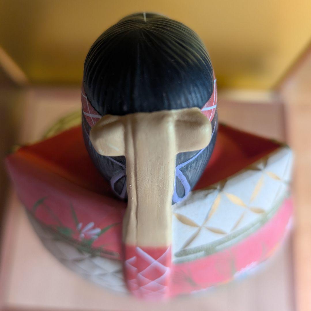 美品 【伝統工芸士 白石一敏作】博多人形『熊野 舞』 ガラスケース付き