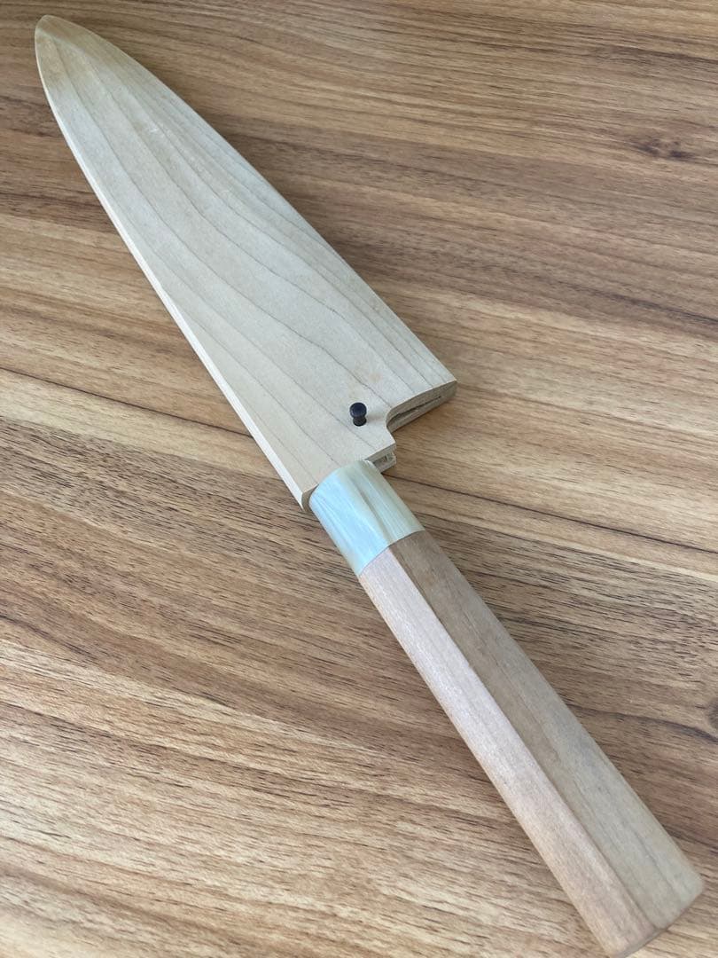 へ*ぱ様 源昭忠　本鍛錬　青紙鋼　相出刃包丁　鞘付き