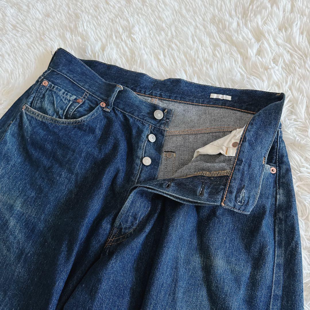 COMOLI デニム5Pパンツ ワイドシルエット 2サイズ メンズ インディゴ