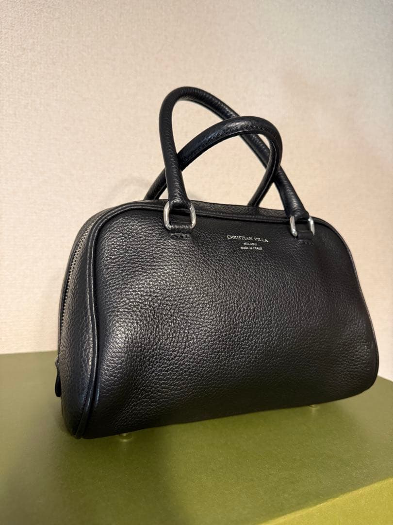 CHRISTIAN VILLA ブラック ミニボストンバッグ