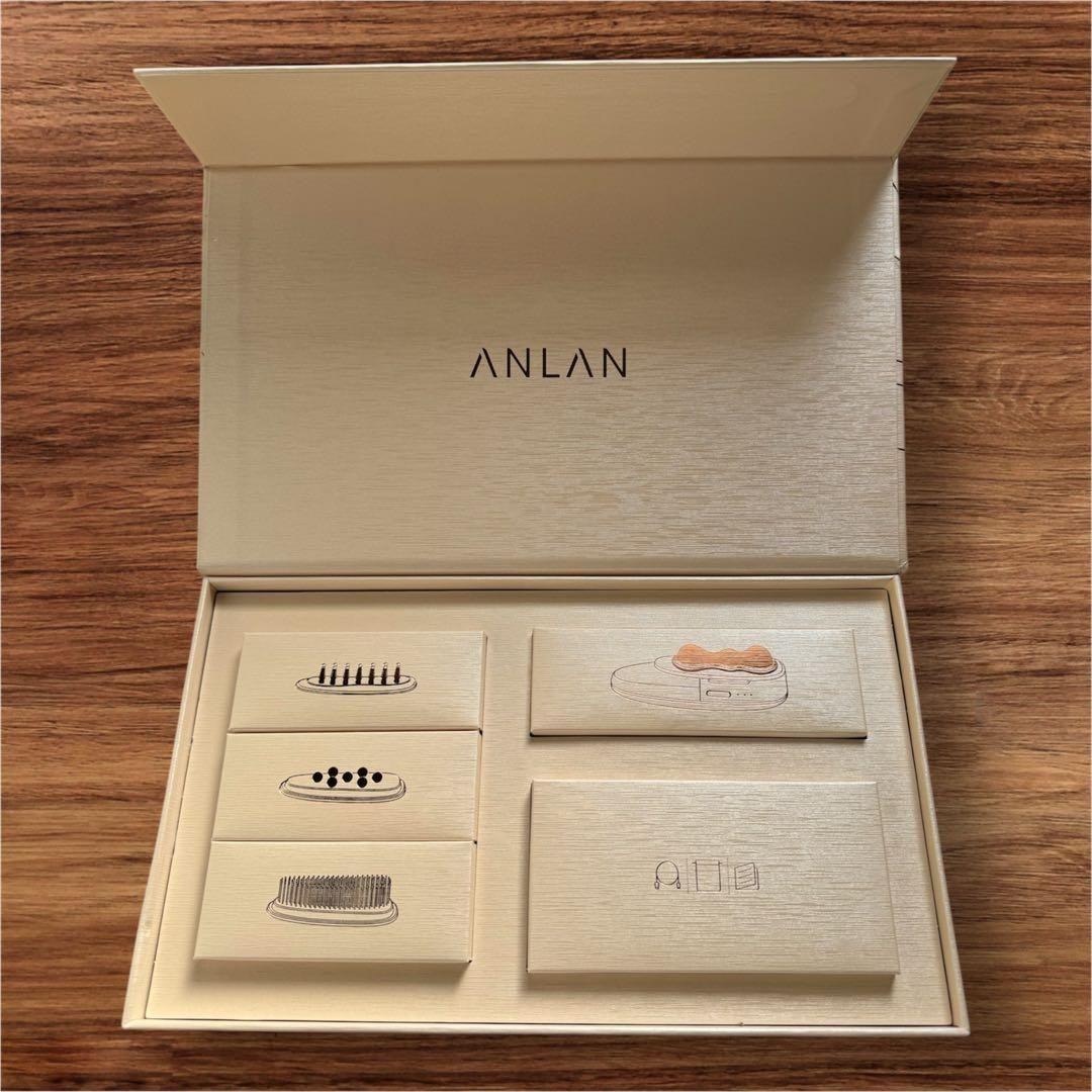 ANLAN 温冷かっさ EMS リフトブラシ 美顔器 頭皮ケア ヘアブラシ