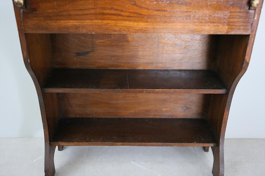 英国アンティーク木製ライティングビューロー/デスク/収納式机/勉強机89-258