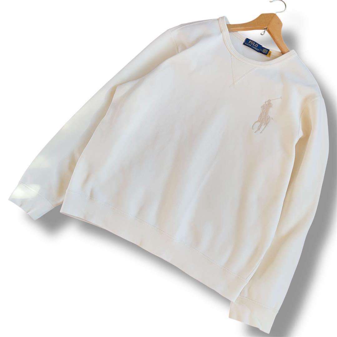【美品/現行QRタグ】ポロラルフローレン ビッグポニー スウェット L ホワイト