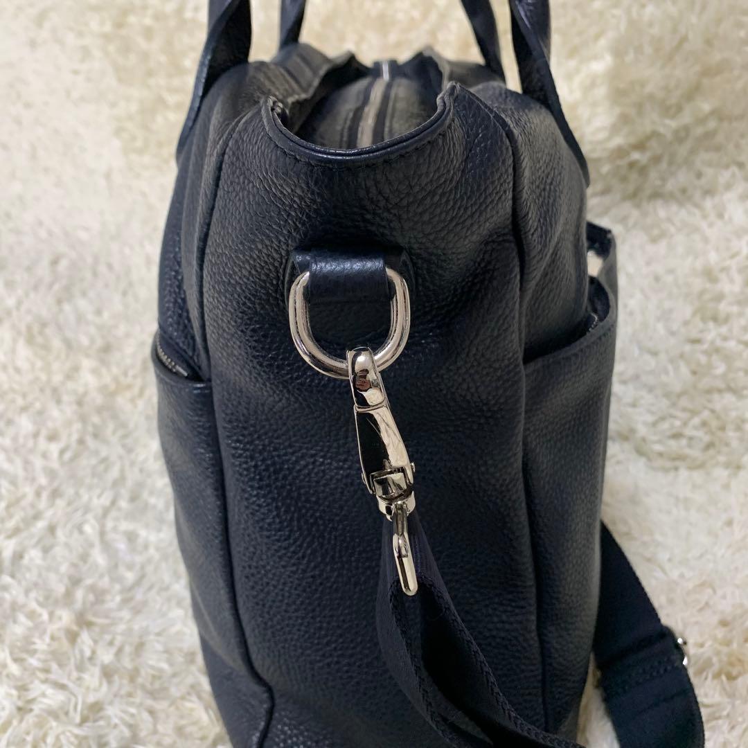 Pyloot×バーニーズNY 本革2WAYビジネスバッグ ネイビー