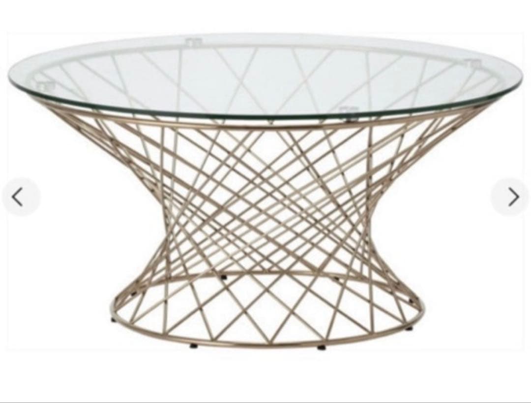 フランフラン ガラステーブル コーヒーテーブル クリア×ゴールド