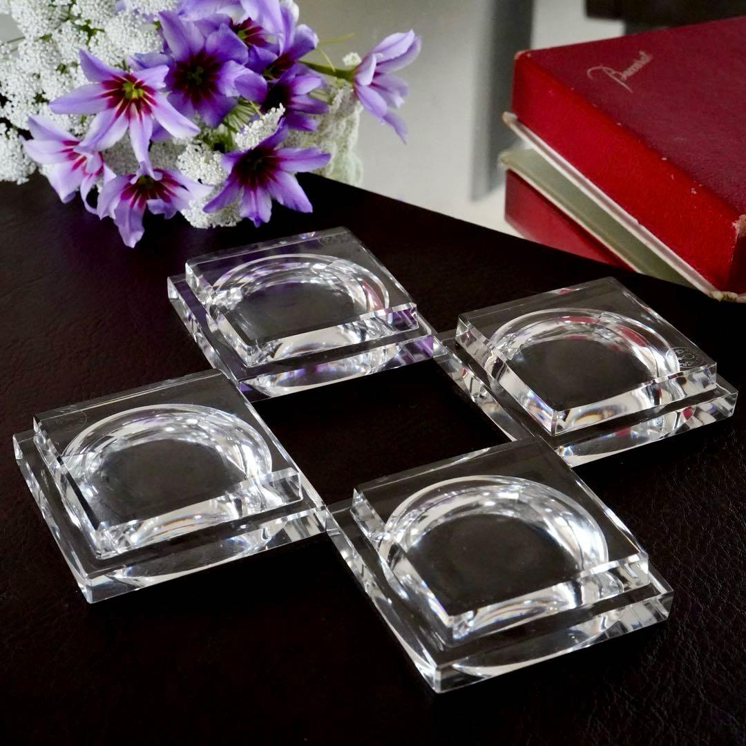 美品★オ－ルドバカラBACCARAT★バターディッシュ 皿★調味料 塩入れ★4客