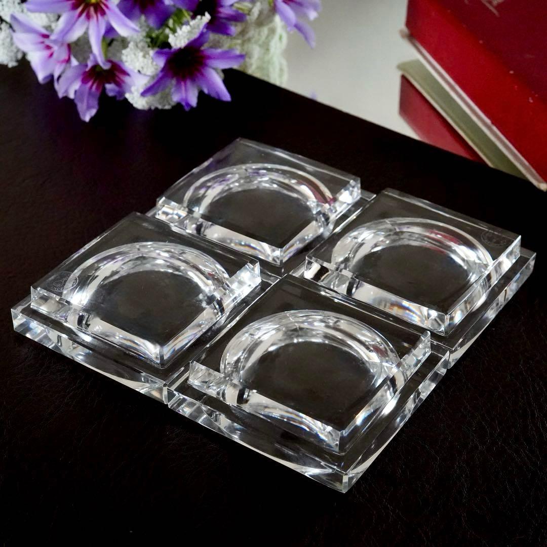 美品★オ－ルドバカラBACCARAT★バターディッシュ 皿★調味料 塩入れ★4客