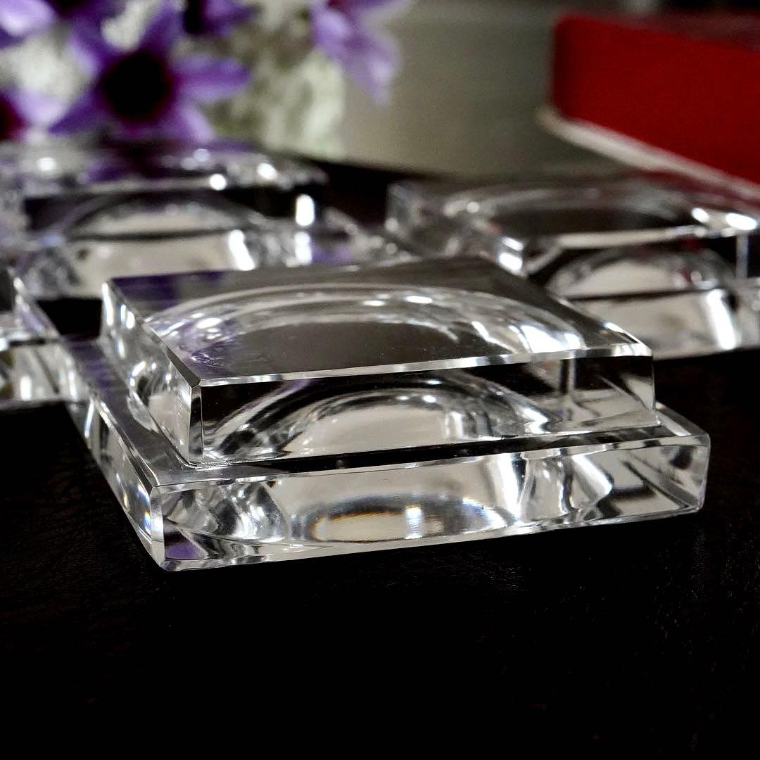 美品★オ－ルドバカラBACCARAT★バターディッシュ 皿★調味料 塩入れ★4客