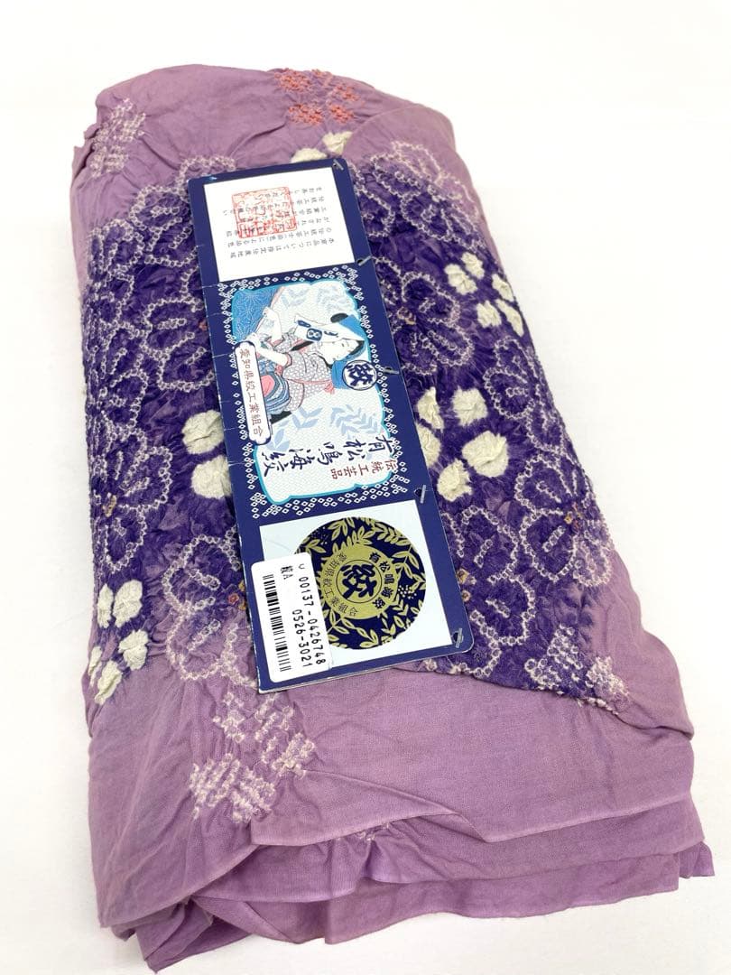 絞り浴衣 有松鳴海絞 盛夏 浅紫色 綿反 反物