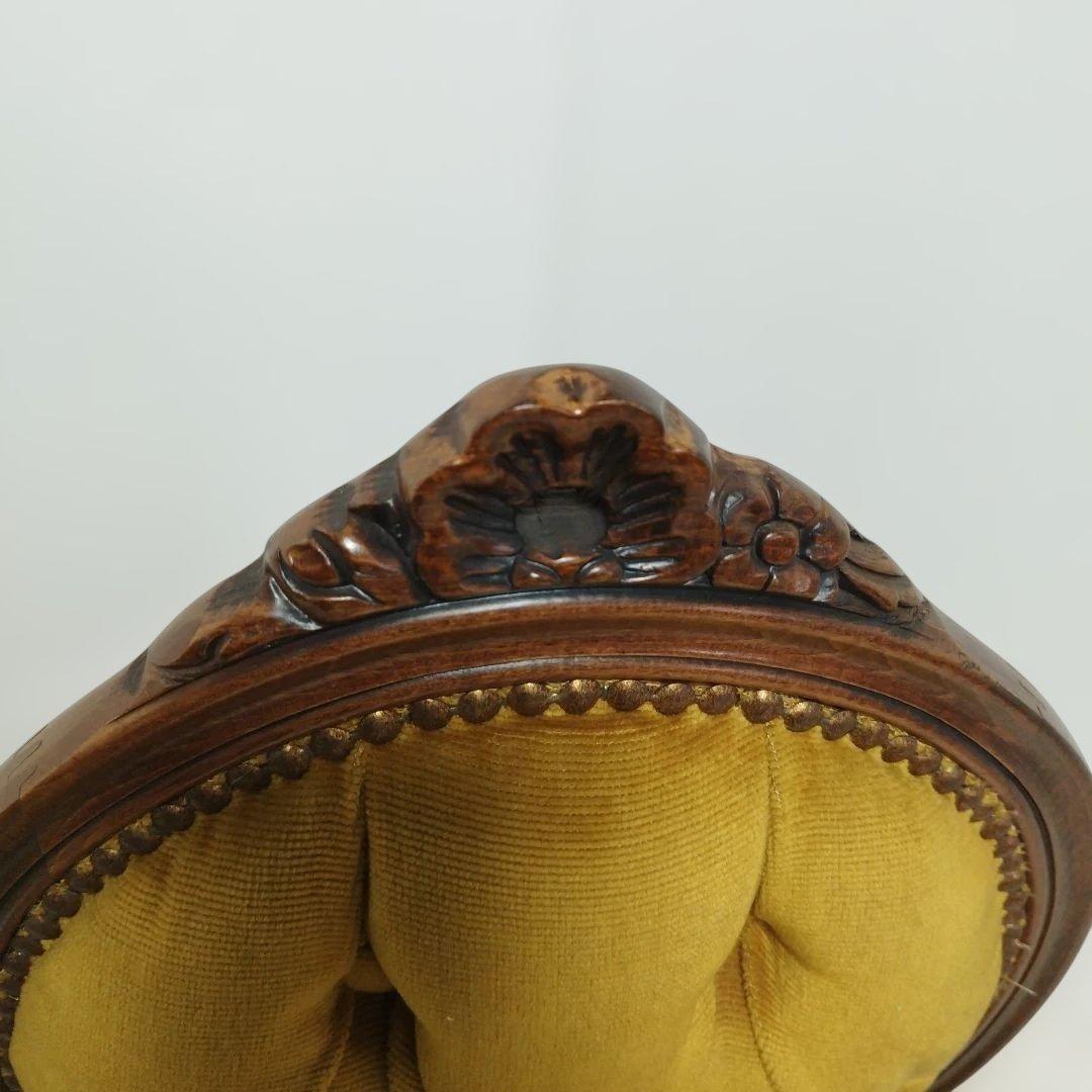 【引き取り歓迎】アンティーク調 ダイニングチェア 椅子 マスタード 猫足