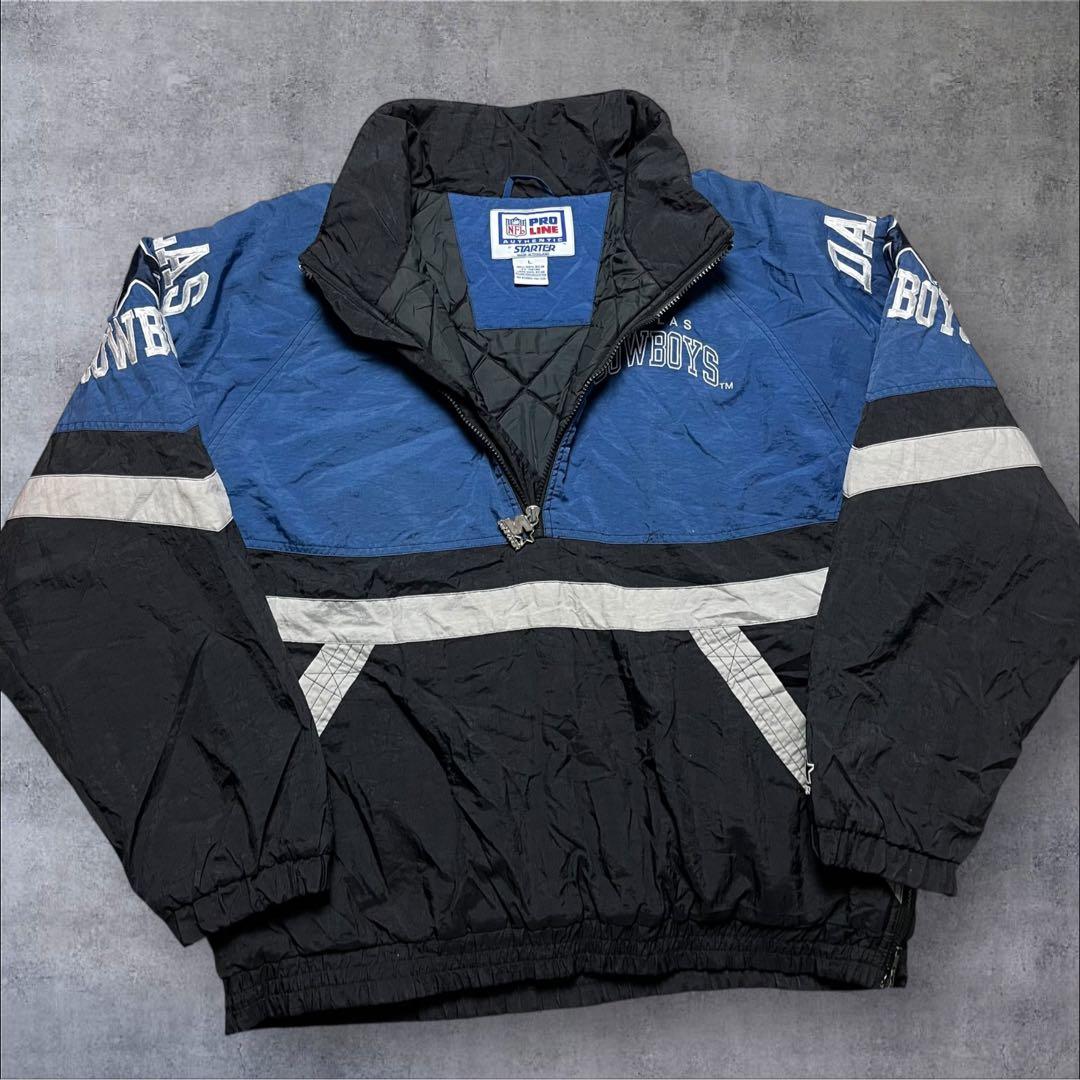 90s STARTER NFL カウボーイズ 中綿 ハーフジップジャケット