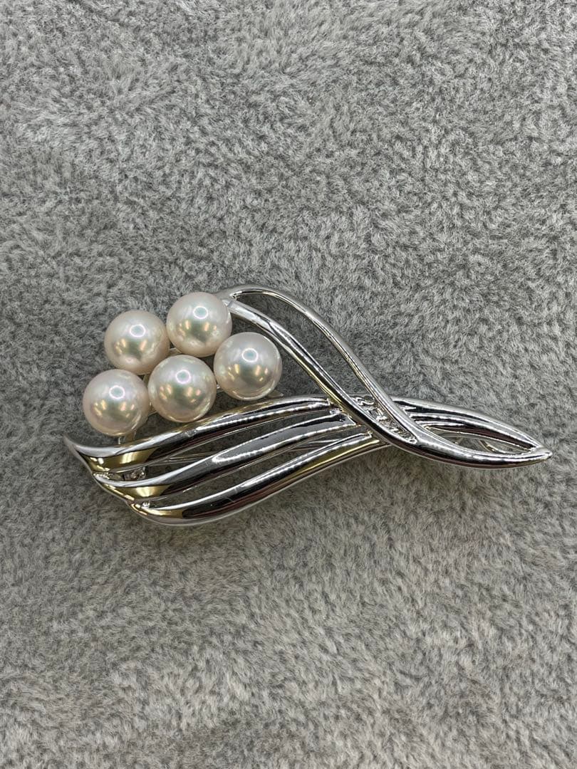 ミキモト真珠島　本真珠silverブローチ　箱付き MIKIMOTO